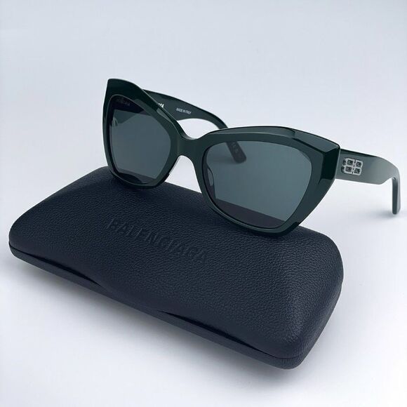 NEW Balenciaga BB0271S 004 Green Cat Eye Women Sunglasses - Picture 1 of 10